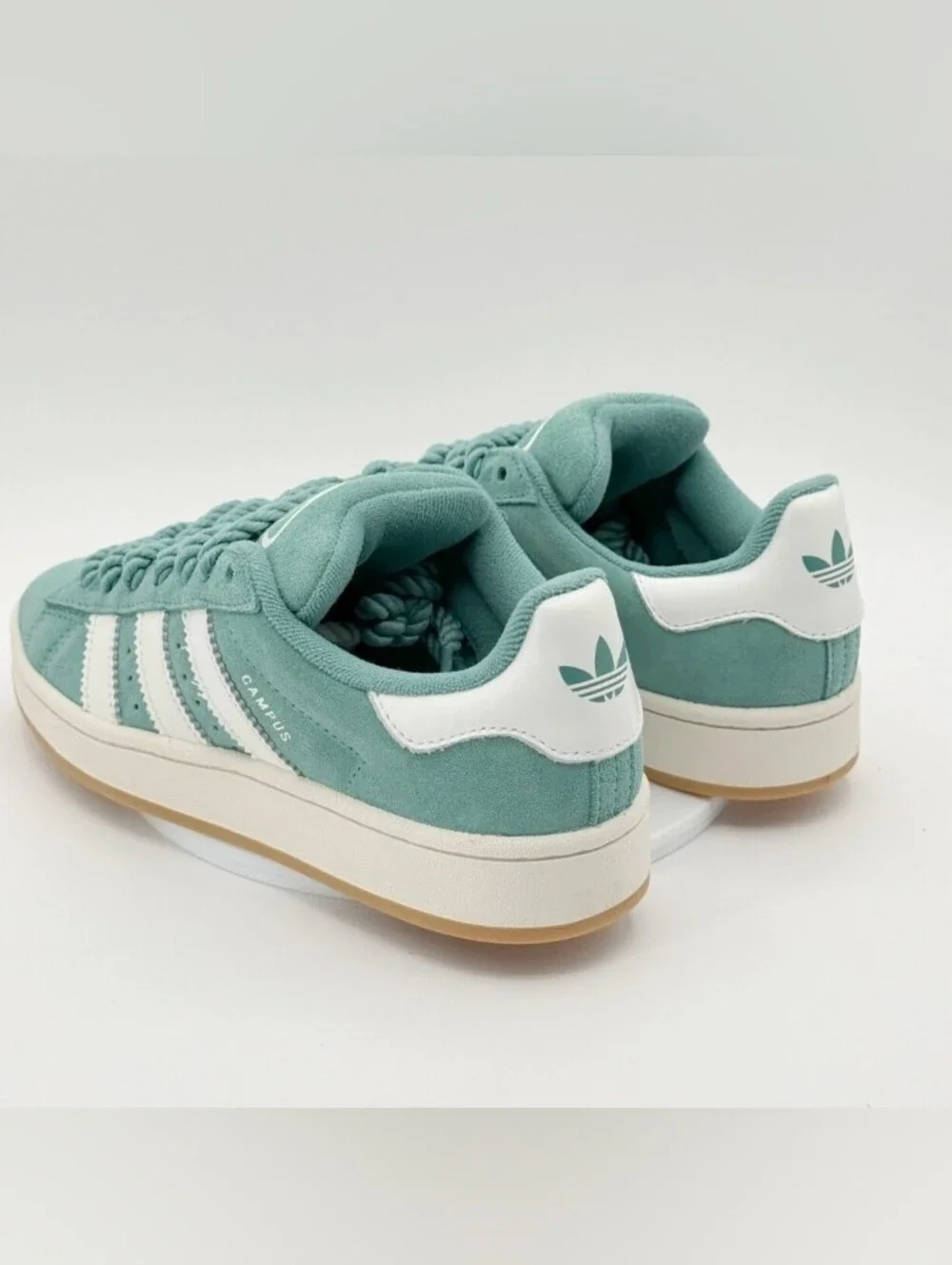adidas Campus Suede Sneakers in Mint Teal & White